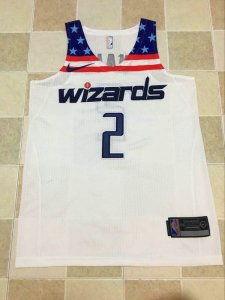 Maillot De Basket Washington Wizards John Wall 2 Dense Embroide Rouge Nike AU Fabric Blanc